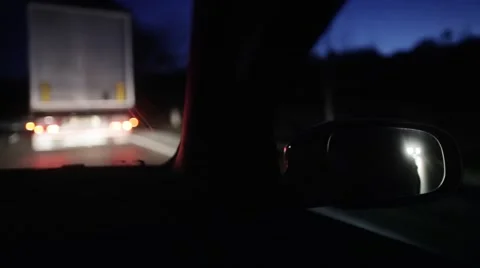Driving on the highway at night Stock Footage 45221772