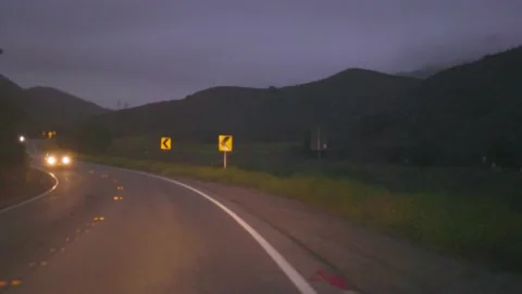 Driving on highway at night Stock Footage 195550004