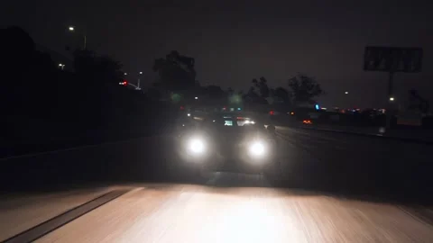 Driving on the highway at night Video stock 237127071