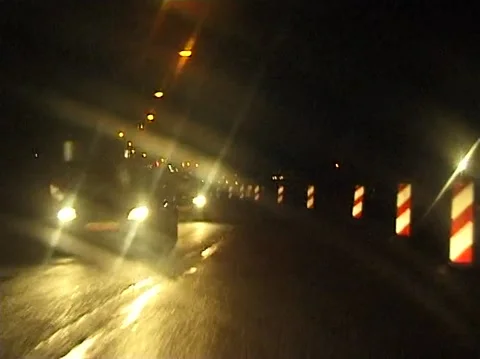 Driving on a highway at night VHS Stock Footage 168071284