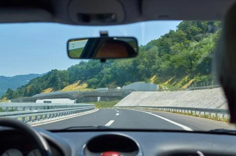 Driving on a highway Stock Photos