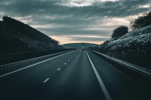 Driving on the highway Stock Photos