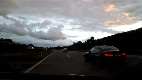 Driving a highway in the rain Stock Footage 172064859