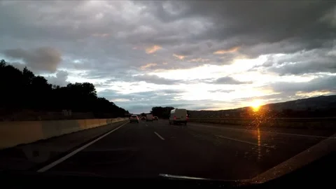 Driving a highway in the rain Stock Footage 172067189