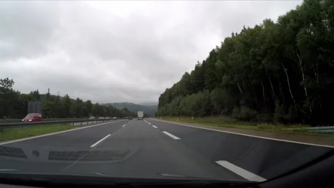 Driving a highway in the rain Stock Footage 172069730