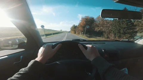 Driving on highway seen from the drivers point of view Stock Footage 98081986