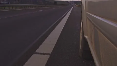 Driving on highway at sunset Stock Footage 224064613