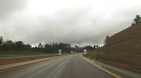 Driving in highway under construction Video stock 338911