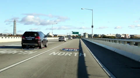 Driving on the highway in Washington, DC Stock Footage 51468033