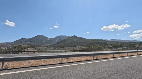 Driving on a highway watching hills Stock-Footage 342493318