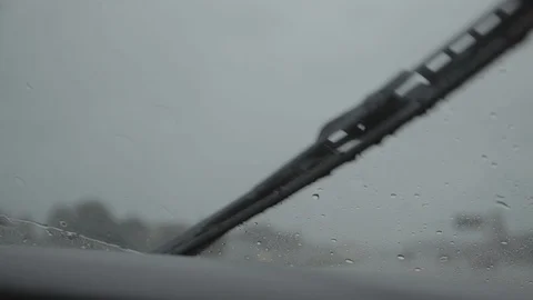 Driving on Highway with Windshield Wipers during a Storm Stock-Footage 114583913