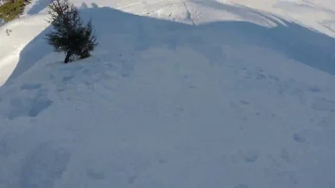 Driving from a hill at high speed , Snow tubing . Stock Footage 69119367