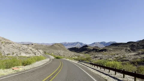Driving HW 170 in the Big Bend Ranch State Park, Texas Stock Footage 281067590
