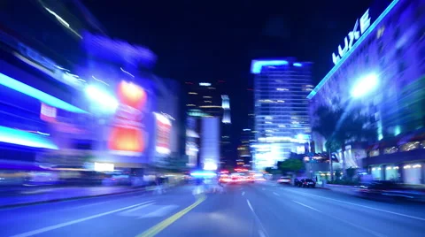 Driving Hyperlapse POV Los Angeles Night Cityscape Stock Footage