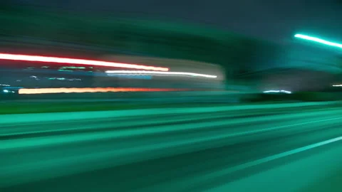 Driving Hyperlapse Side View L VJ Loop Green Stock Footage 146697896