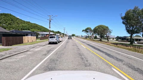 Driving hyperlapse - small town highway in New Zealand Stock Footage 235715194