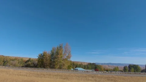 Driving on I90 east through Central Washington on a fall day Stock-Footage 95922352