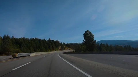 Driving on I90 east through Central Washington on a fall day Stock Footage 95948133