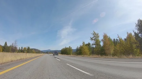 Driving on I90 east through Central Washington on a fall day Video stock 95952170