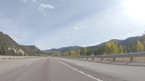 Driving on I90 east through Central Washington on a fall day Video stock 95955855