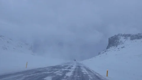 Driving in icelandic winter. Stock Footage 87787813