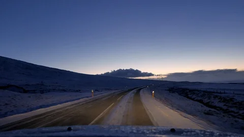 Driving in icelandic winter. Stock Footage 87787960