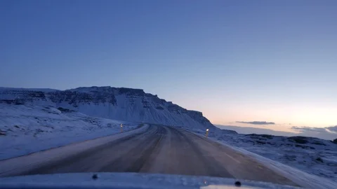 Driving in icelandic winter. Stock Footage 87788151