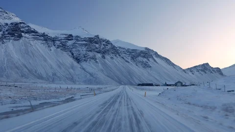 Driving in icelandic winter. Stock Footage 87788459