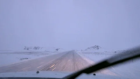 Driving in icelandic winter. Stock Footage 87789138