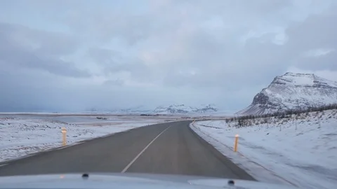 Driving in icelandic winter. Stock Footage 87790266