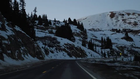Driving on Icy Winter Road Stock Footage 119832566