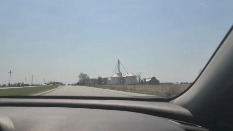 Driving Indianapolis Indiana Interstate Corn Fields Stock Footage 238007772