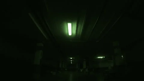 Driving inside a garage. Night Vision. Time Lapse. Loop 動画素材 246628235