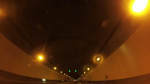 Driving inside a tunnel. Bucle. Retro. Vintage. Time Lapse. Loop Stock Footage 246627419