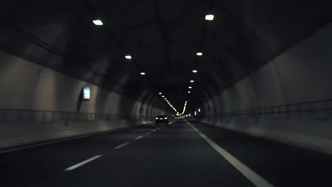 Driving inside of a tunnel in Europe 動画素材 138872002
