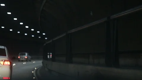 Driving inside underground tunnel 動画素材 119038709