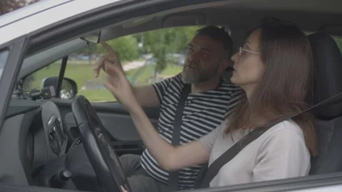 Driving instructor and training course Stock Footage 337832932