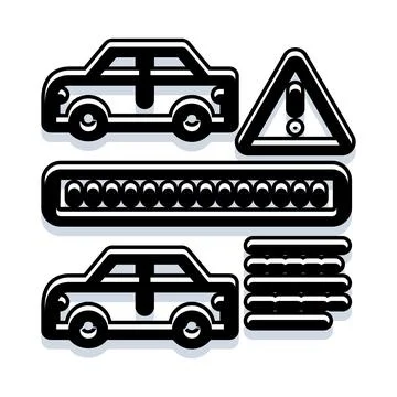 Driving interface warning sign loading bar elements イラスト素材