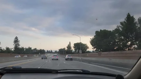 Driving Interstate California Evening Stock Footage 251072453