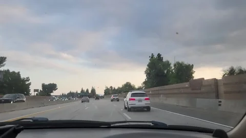 Driving Interstate California Evening Video stock 251072457