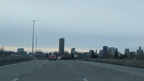 Driving on Interstate I-190 Highway Buffalo New York USA Stock-Footage 126945534