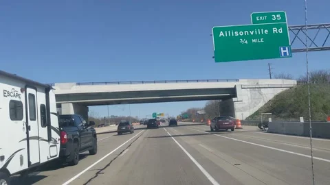 Driving Interstate Indianapolis Stock Footage 182517379