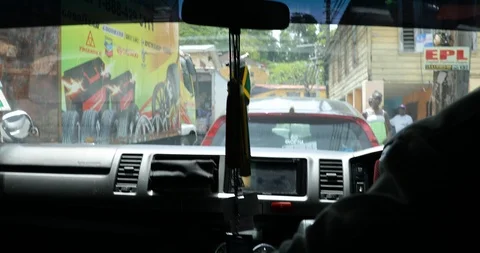 Driving in Jamaica Stock Footage 92592625
