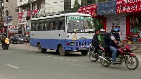 Driving in Kathmandu, Nepal Stock Footage 75575114