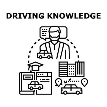 Driving knowledge acquiring concept, learning practical skills Stock Illustration