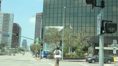 Driving LA Streets Stock Footage 740325