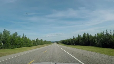 Driving in the Landscape of Yukon in Canada Stock Footage 124228013