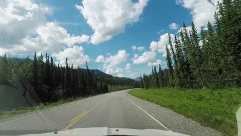 Driving in the Landscape of Yukon in Canada Stock Footage 124284062