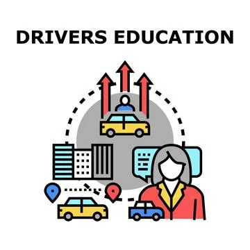 Driving learning process development for new drivers Stock Illustration