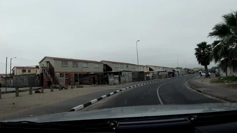 Driving on the Left Through a Housing Development co Stock Footage 116746584